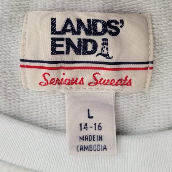 Lands' End Serious Sweats Crewneck Oversized Sweatshirt Tunic Sz L (14-16) - Picture 9 of 11